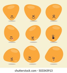 bubbles emoticon vector illustration set
