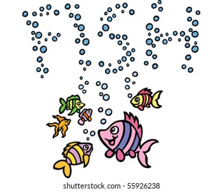 Bubbles Fish Word