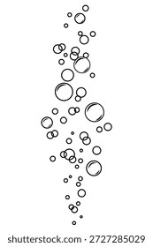 Bolhas de refrigerante vetor bebida isoladas no fundo branco. Estilo Doodle