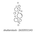 bubbles of fizzy drink or bubbles in the water from fish doodle hand drawn icon. Outline drawing bubbles in the water line clipart symbol. Vector illustration