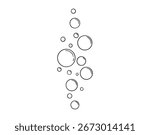 bubbles of fizzy drink or bubbles in the water from fish doodle hand drawn icon. Outline drawing bubbles in the water line clipart symbol. Vector illustration