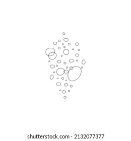 bubbles of fizzy water drink  vector isolated on white background. Doodle style