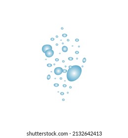 bubbles of fizzy water drink  vector isolated on white background. Doodle style