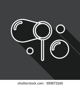 bubbles flat icon with long shadow, line icon