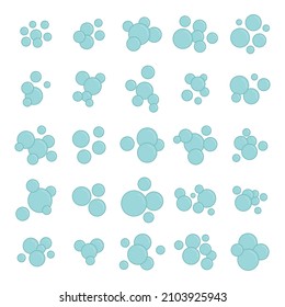 Bubbles flat icons object vector set collection