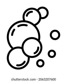 Bubbles flat line icon. Soap foam, oxygen bubble,  fizzy drink vector signs. Outline sign for mobile concept and web design, store.