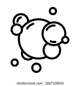 Bubbles flat line icon. Soap foam, oxygen bubble,  fizzy drink vector signs. Outline sign for mobile concept and web design, store.