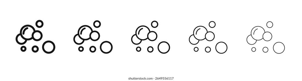 Bubbles and foam icon black and white vector sign