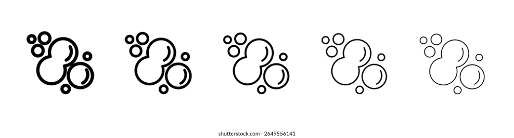 Burbujas y icono de espuma signo de Vector blanco y negro