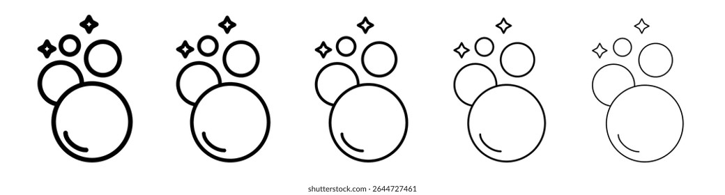 Bubbles and foam icon flat illustration set logo