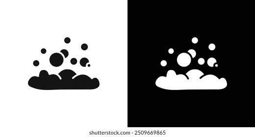 Bubbles and foam icon Flat vector set outline