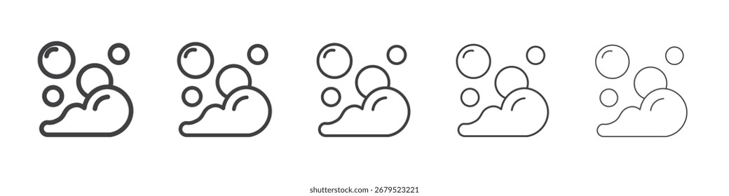 Ícone de bolhas e espuma Símbolo de ilustração de gráficos de linha