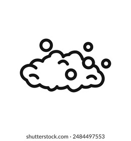 Bubbles and foam icon linear vector graphics sign