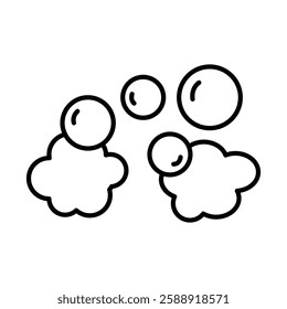 Bubbles and foam icon Outline vector symbol sign