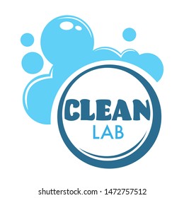 Bubbles and foam isolated icon laundry room clothes detergent washing vector household chore and housekeeping cleanliness and hygiene cleaning clothing clean laundromat emblem or logo housework