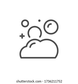 Bubbles and foam line outline icon