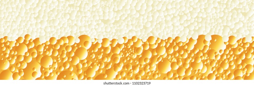 Bubbles and froth on a fizzy drink as a wide banner