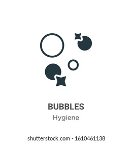 Bubbles glyph icon vector on white background. Flat vector bubbles icon symbol sign from modern hygiene collection for mobile concept and web apps design.