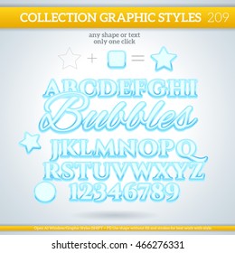 Bubbles Graphic Styles for Design. Graphic styles can be use for decor, text, title, cards, events, posters, icons, logo and other.