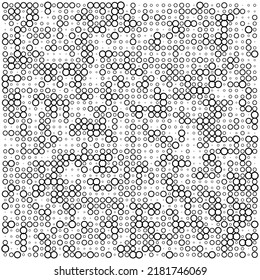 Bubbles halftone random pattern background. Vector illustration.