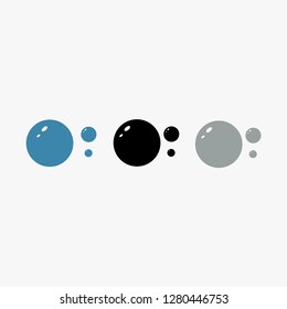Bubbles icon of 3 types on white background.Vector illustration. 