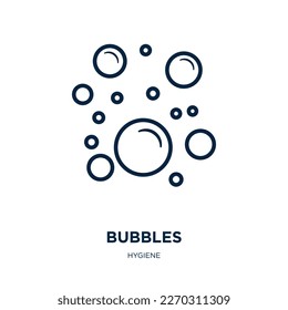bubbles icon from hygiene collection. Thin linear bubbles, bubble, text outline icon isolated on white background. Line vector bubbles sign, symbol for web and mobile