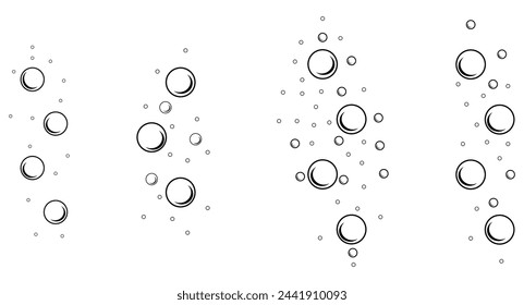 
bubbles icon set. soda water element.