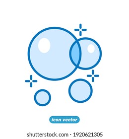 Bubbles icon. Soap foam, fizzy drink, oxygen bubble pictogram symbol template for graphic and web design collection logo vector illustration