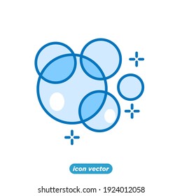 Bubbles icon. Soap foam, fizzy drink, oxygen bubble pictogram symbol template for graphic and web design collection logo vector illustration