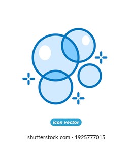Bubbles icon. Soap foam, fizzy drink, oxygen bubble pictogram symbol template for graphic and web design collection logo vector illustration