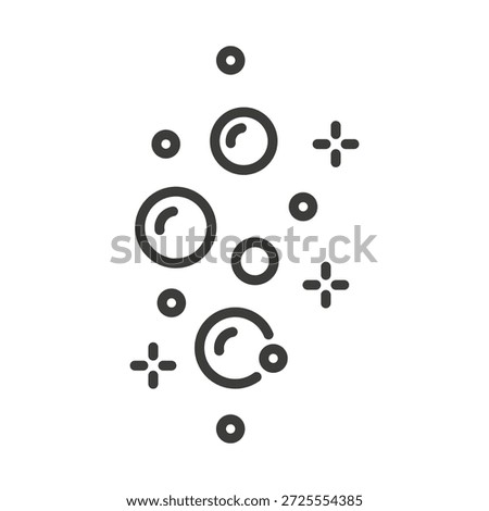 Bubbles icon. Soap foam sign. Air bubble in drink. Line art vector illustration.