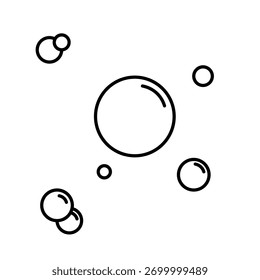 Vetor de Ícone de Bolhas. Conceito de oxigênio. Ilustração de espuma de sabão.
