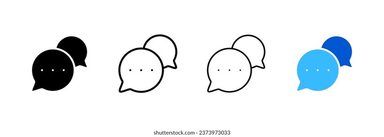 Bubbles icons for messages. Different styles, message bubble, bubble notification. Vector icons