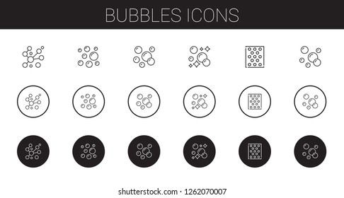 bubbles icons set. Collection of bubbles with bubble warp. Editable and scalable bubbles icons.