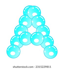 Bläschen-Illustration mit Alphabet, Blasen-Illustration mit Buchstabenform