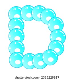 Bläschen-Illustration mit Alphabet, Blasen-Illustration mit Buchstabenform