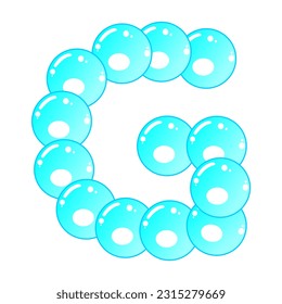 bubbles illustration with alphabet shape, bubbles illustration with letter shape