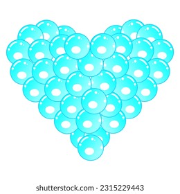 ilustración de burbujas con forma de corazón