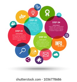 bubbles info graphic for cooperation or teamwork symbolism with different options