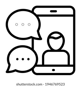 Bubbles inside smartphone, icon of mobile communication