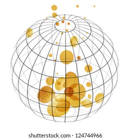 bubbles into a jail bars. freedom concept. vector background