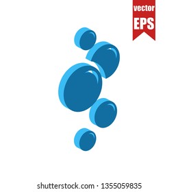 Bubbles isometric icon.Vector illustration.