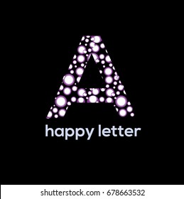 A Bubbles letter logo in purple gradient. Precious stones brand identity