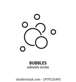 Bubbles line icon. Foam vector sign. Editable stroke.