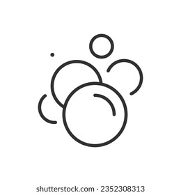 Blasen, lineares Symbol. Linie mit bearbeitbarem Strich, Schaumstoff