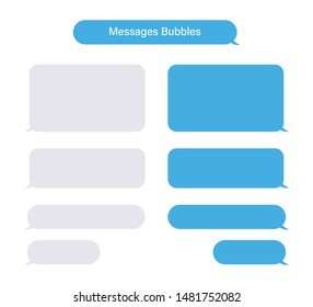 Bubbles Messages Chat Speech Vector Isolated. Sms Or Mms Bubble Text. Communication Elements. EPS 10