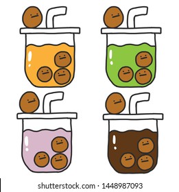 Bubbles milk tea set with various flavors