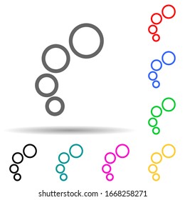 bubbles multi color style icon. Simple thin line, outline vector of web icons for ui and ux, website or mobile application