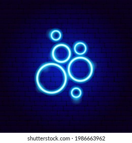 Bubbles Neon Sign. Vector Illustration of Clean Promotion.
