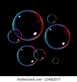bubbles on black background